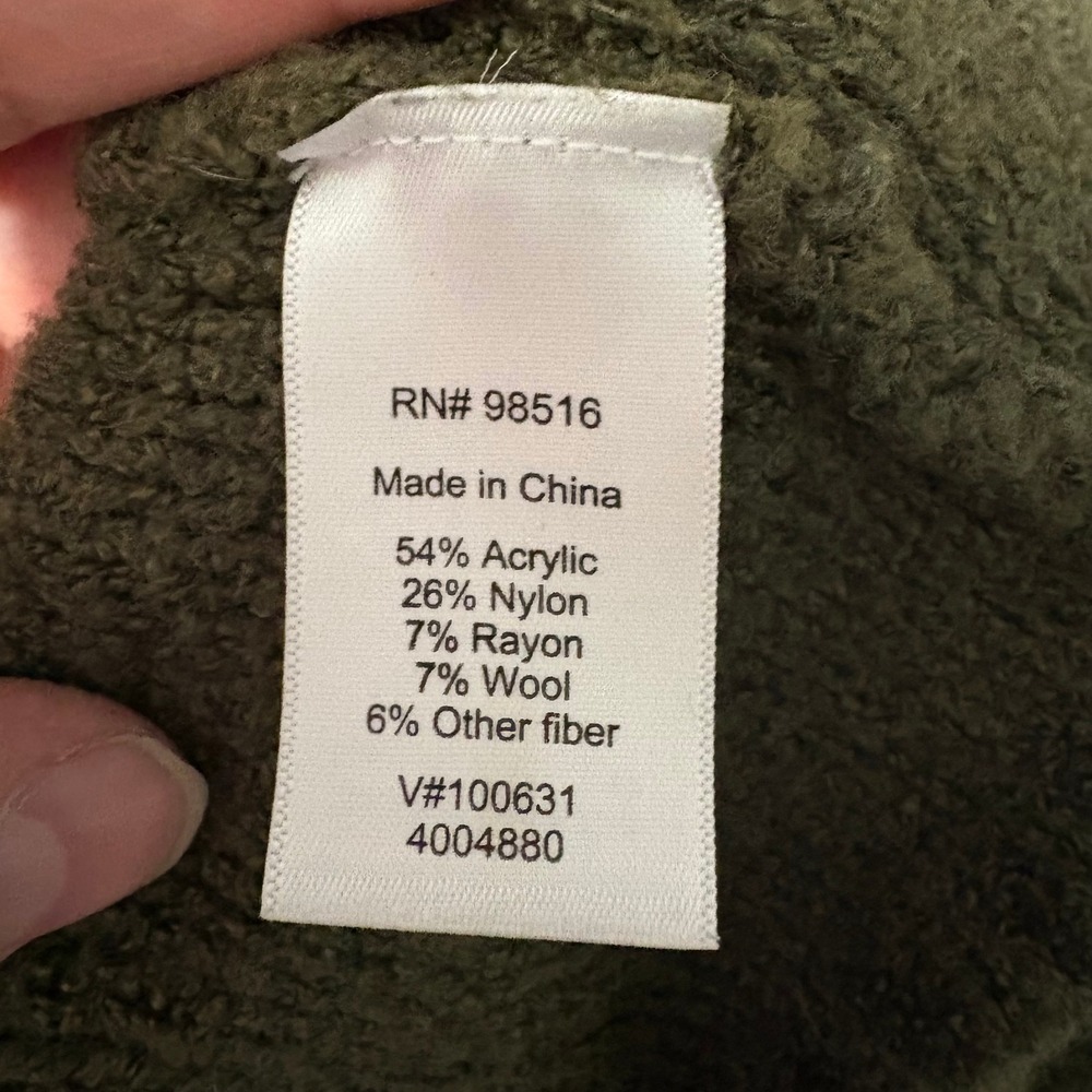 Coldwater Creek Olive Green Longline Cardigan Sweater Plus 1X Button Front Mossy - Picture 9 of 10